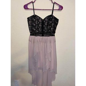 city triangles black lace pink high low hoco dress size s